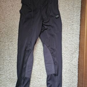 Girls Dark Purple Riding Tights